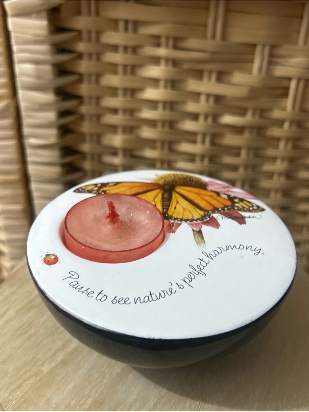 Hallmark MarjoleinBastin Natures Journey Pause To See Butterfly Tea Light Holder